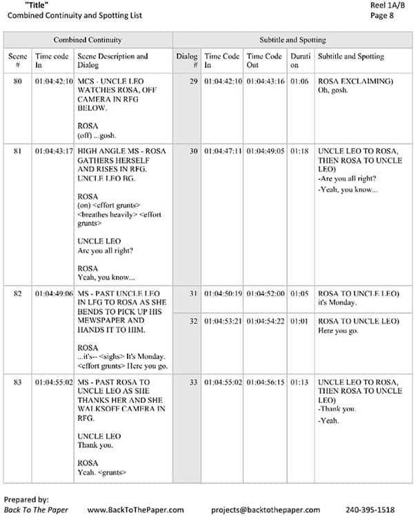 post production script template